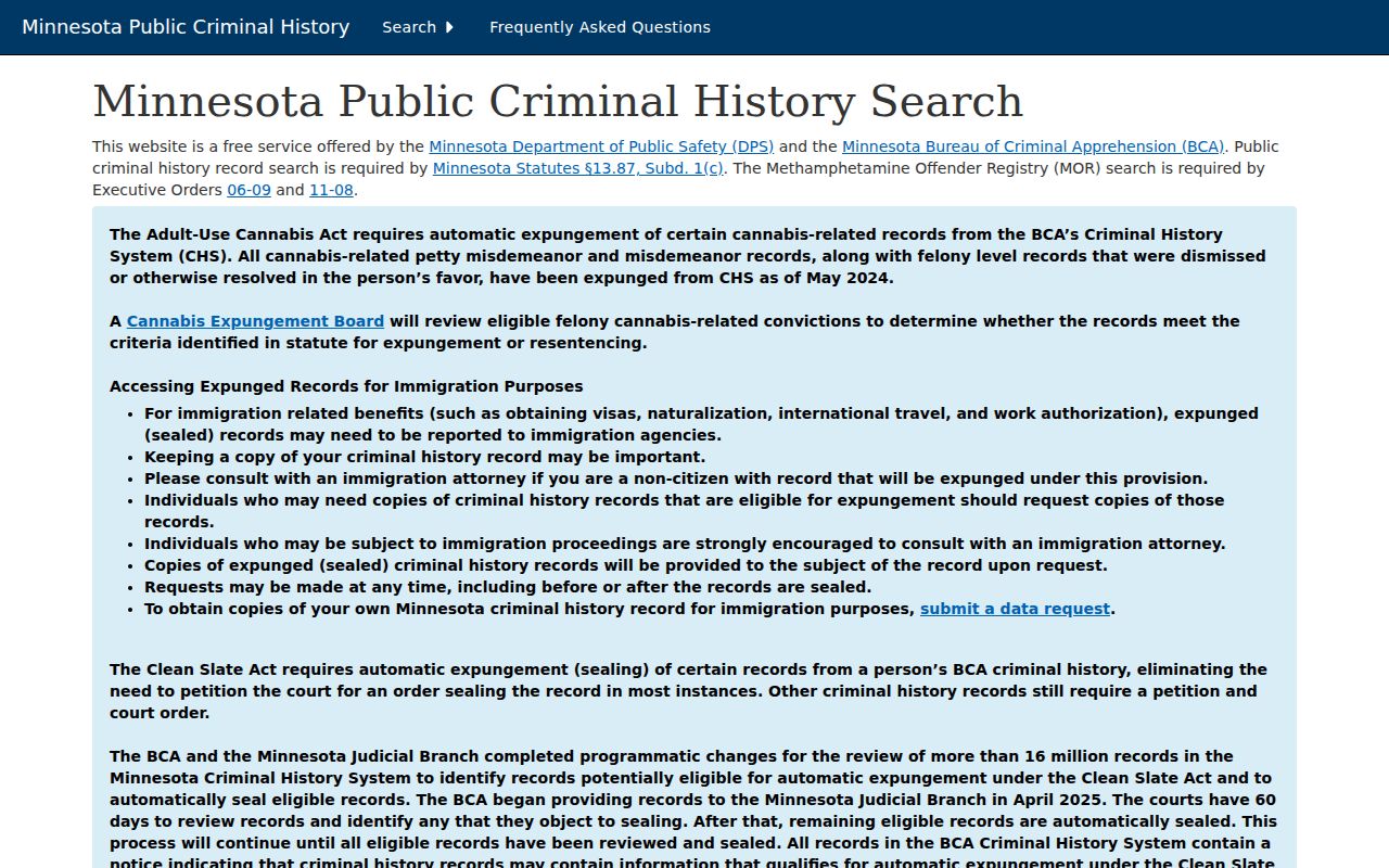 Otter Tail County criminal docket information and the Minnesota BCA Criminal History System